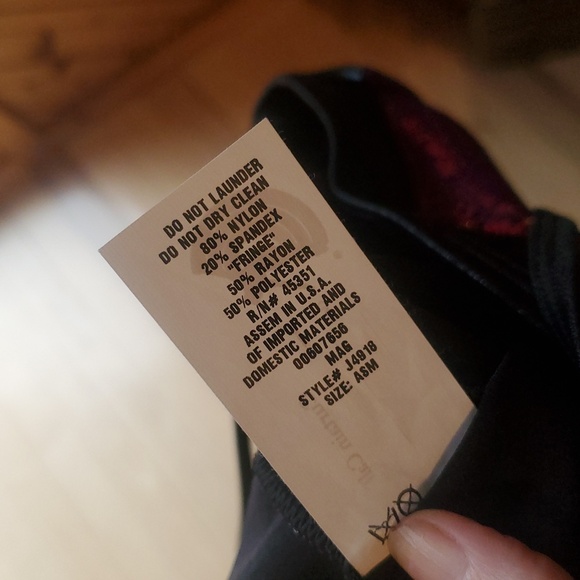 Curtain Call Purple and Black Fringe Dress Costume With Hair Accessory NWT Sz 14 - Picture 9 of 13